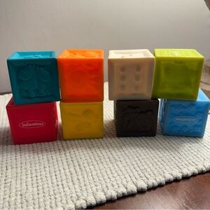 Infantino Colorful Soft Blocks Set Silicone Squeeze and Stack